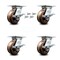 Service Caster 5 Inch High Temp Phenolic Caster Set with Roller Bearing and Brakes/Swivel Locks SCC-35S520-PHRHT-SLB-BSL-4 - alternate 1
